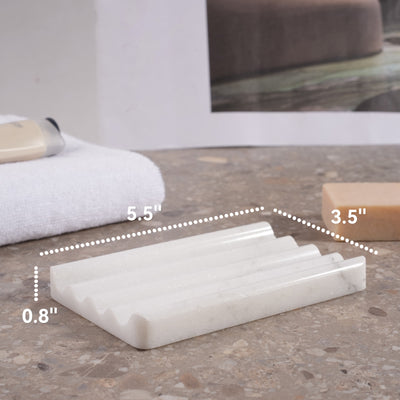 Koville White Soap Dish – Illuminating Elegant Spaces · Natural Pattern A