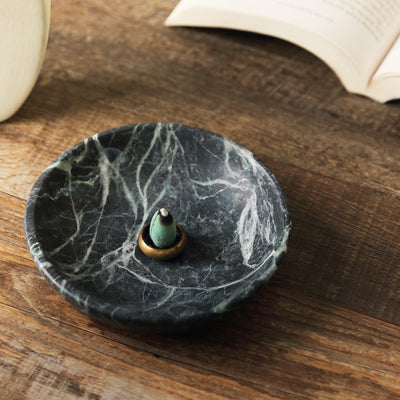 Koville Green Incense Holder (5.8 × 5.8 × 1.4 in) – A Natural Sense of Calm