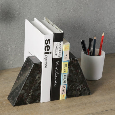 Koville Black Trapezoid Bookends – The Essence of Minimal Elegance