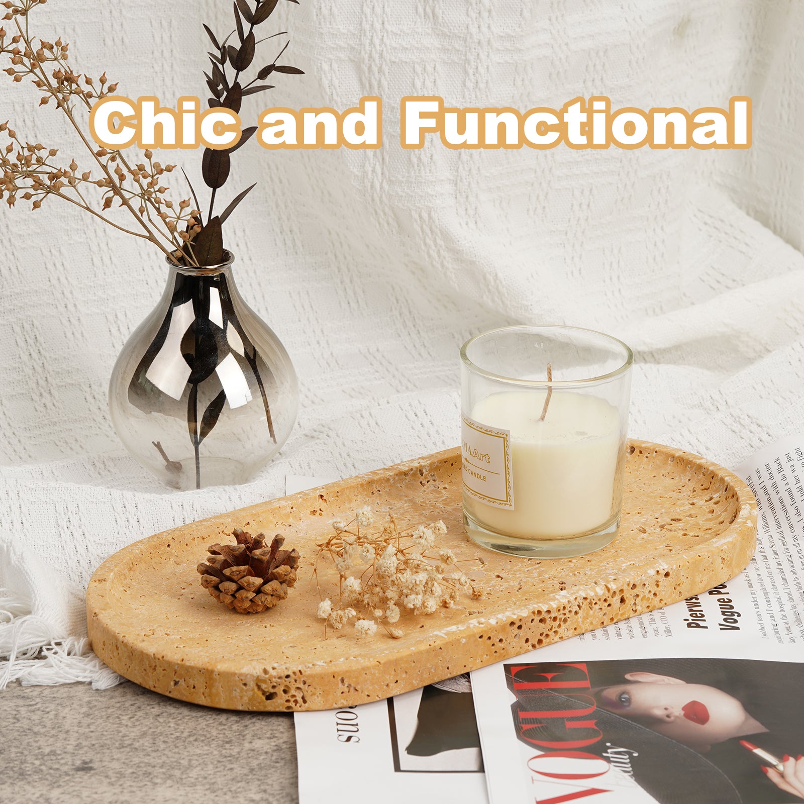 Race Track Tray - Golden (Travertine)