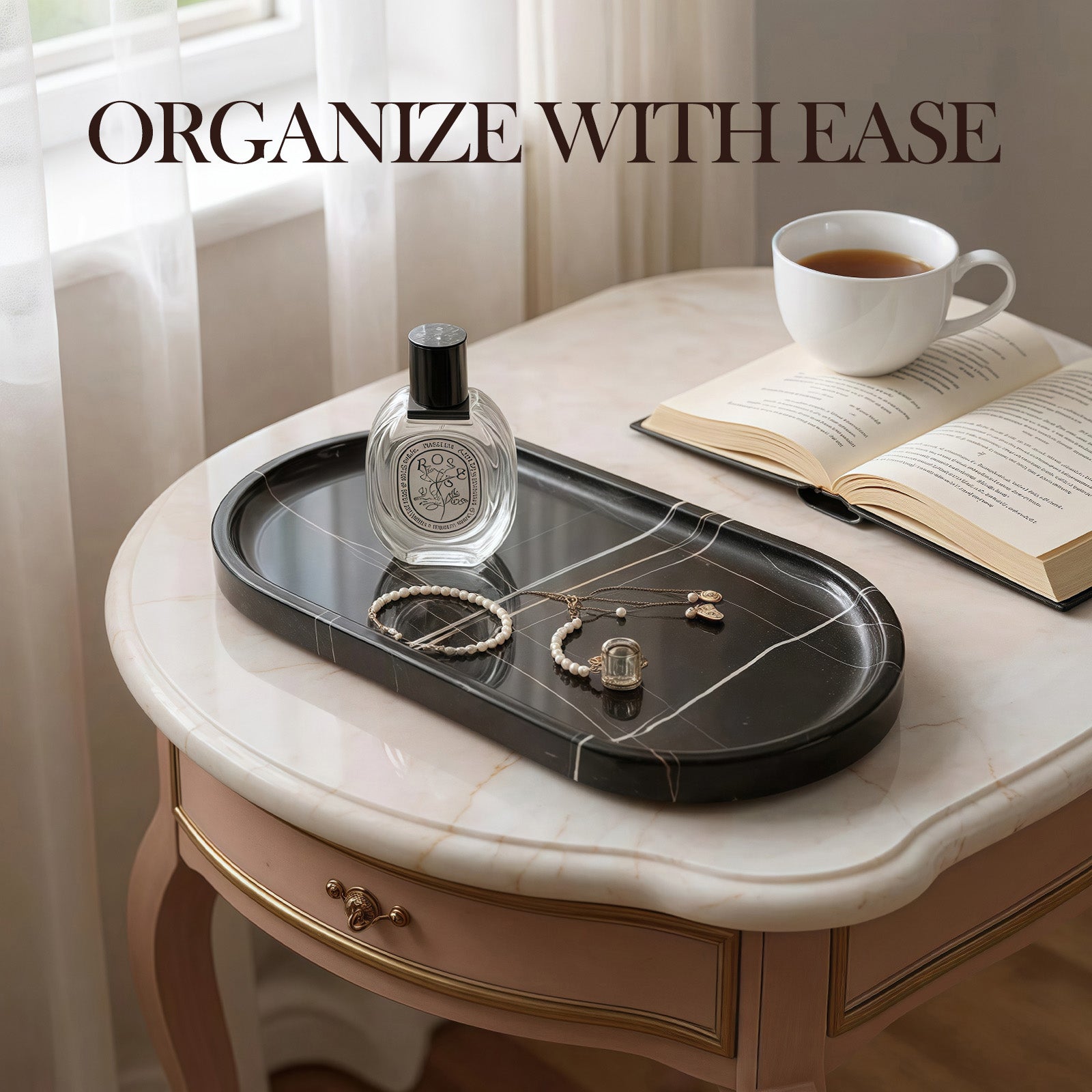 Race Track Tray - Black (Marble)