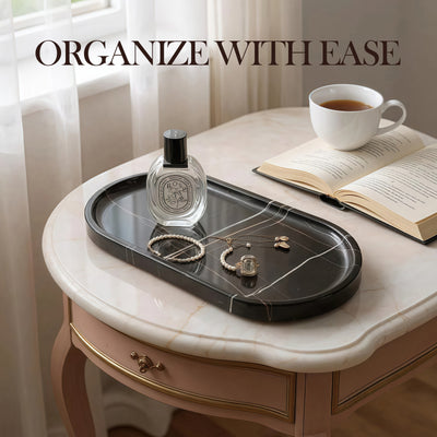 Race Track Tray - Black (Marble)