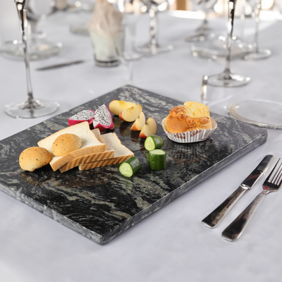 Koville Blue Rectangle Pastry Board (19.8 × 15.8 × 0.7 in) – Calm Depth for Modern Spaces