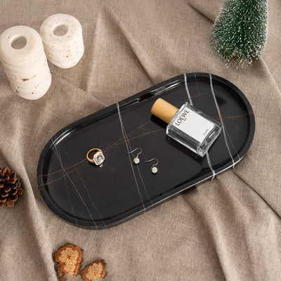 Race Track Tray - Black (Marble)