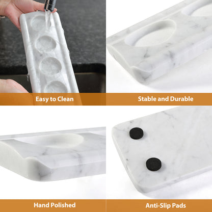 Koville 5 Holes Natural Marble Tea Light Candle Holder-Bianco Carrara