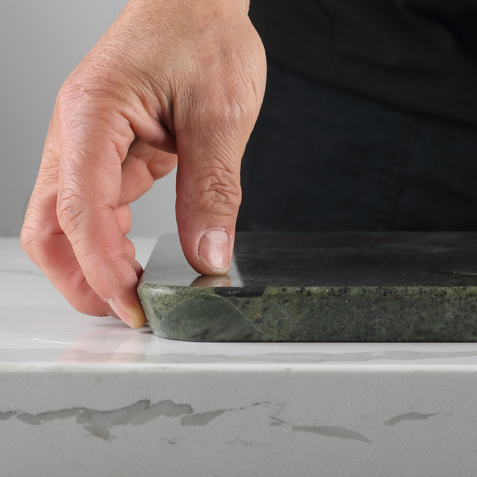 Koville Natural Granite Rectangle Pastry Board-Twister Green