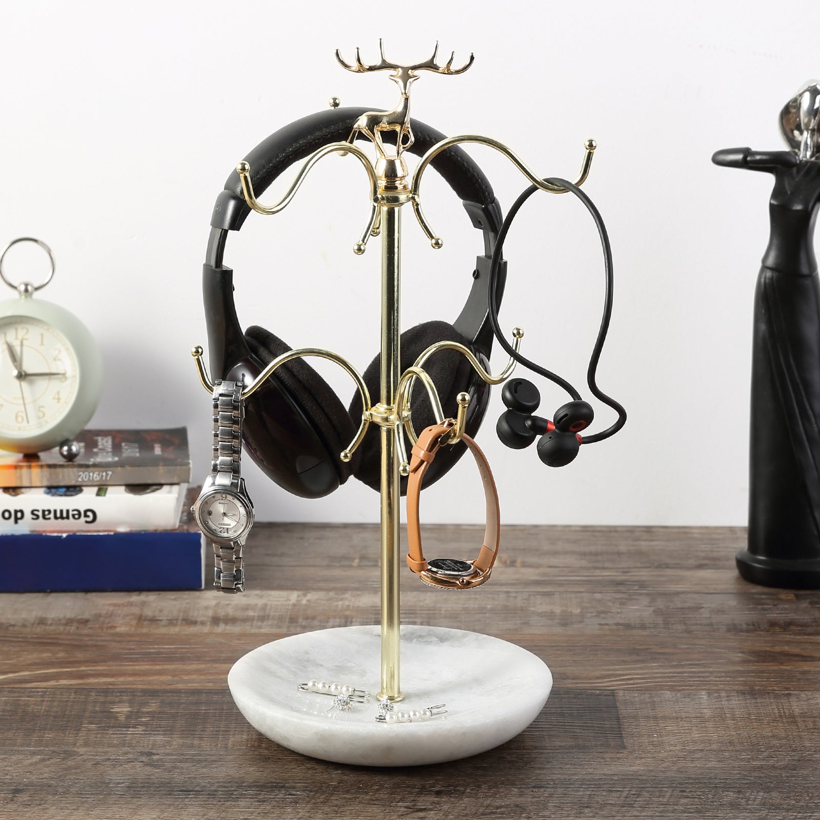 Koville Natural White Marble Base Mug Holder-Namib Fantasy