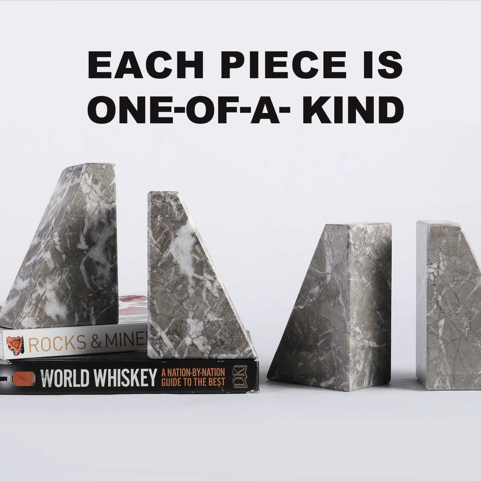 Trapezoid Bookend - Marble (Gris Lido)