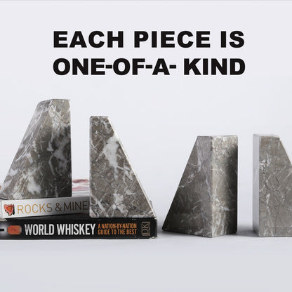 Trapezoid Bookend - Marble (Gris Lido)