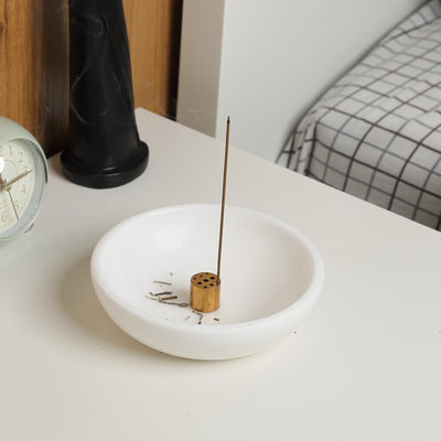 Koville White Incense Holder – Illuminating Elegant Spaces · Natural Pattern F