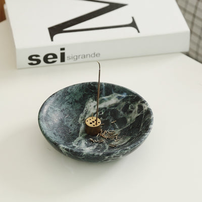 Koville Green Incense Holder (5.8 × 5.8 × 1.4 in) – A Natural Sense of Calm