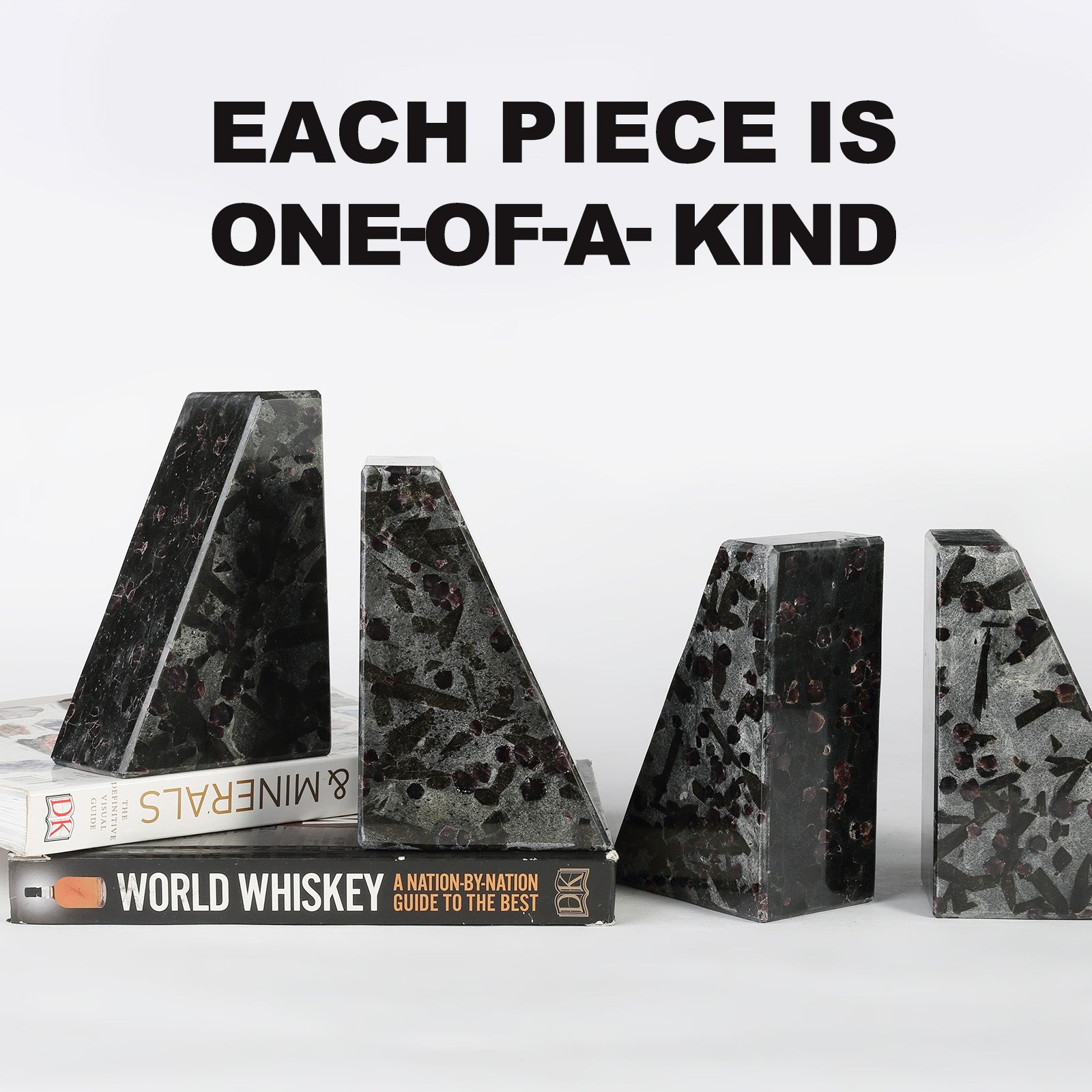 Trapezoid Bookends - Granite (Meteorus)