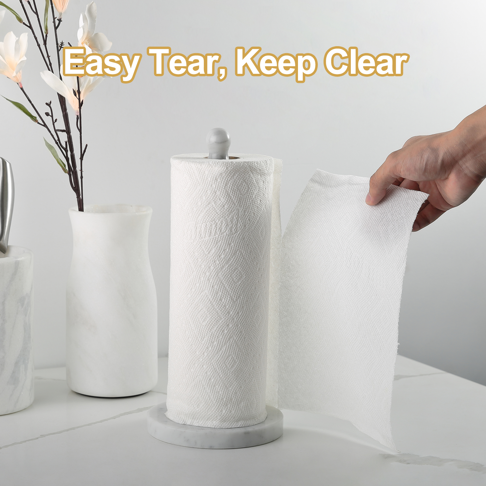 Paper Towel Holder - Marble (Bianco Carrara)