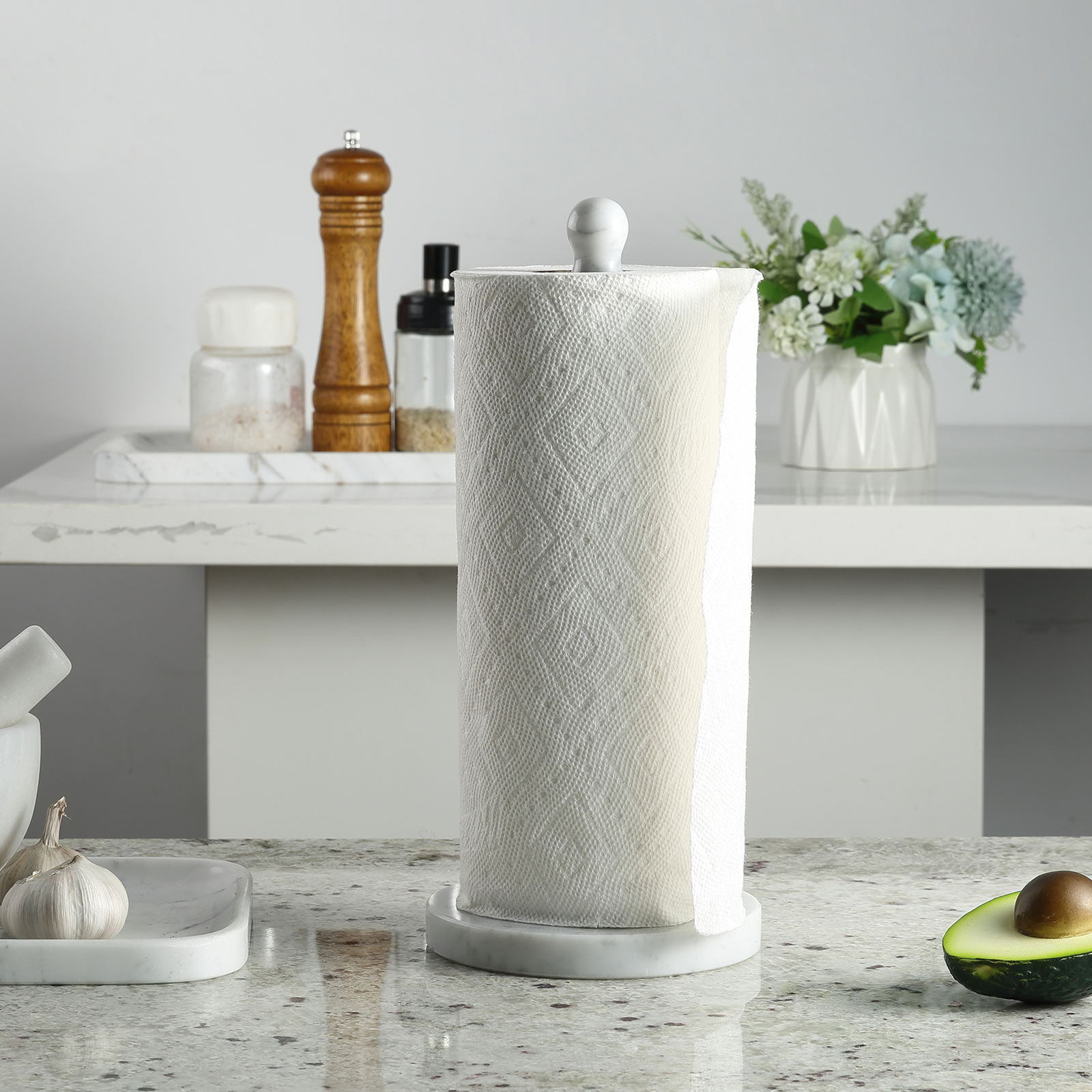 Paper Towel Holder - Marble (Bianco Carrara)