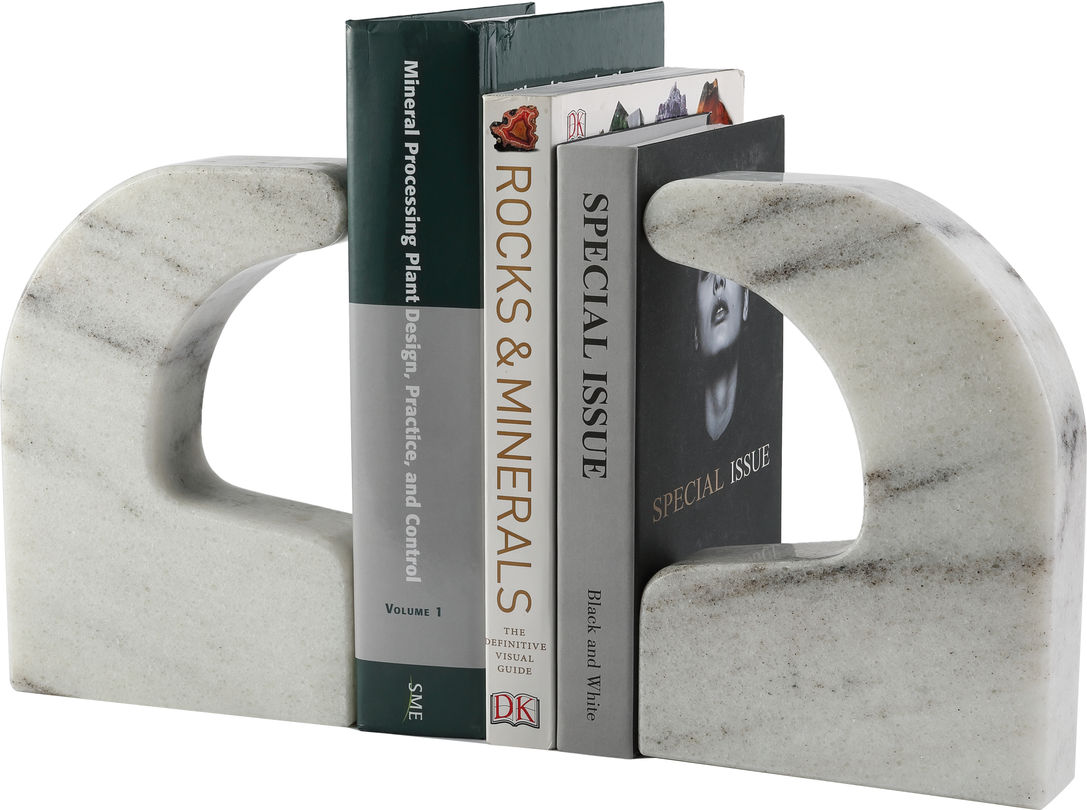 Swan Shaped Bookends - Marble (Mist White)