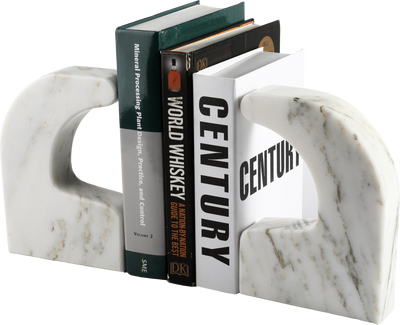 Swan Shaped Bookends - Marble (Oriental Calacatta)