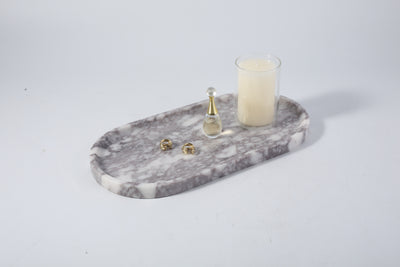 Race Track Tray - Silver Pearl (Marble)