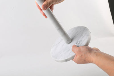 Koville Bianco Carrara natural marble paper towel holder with stone rod