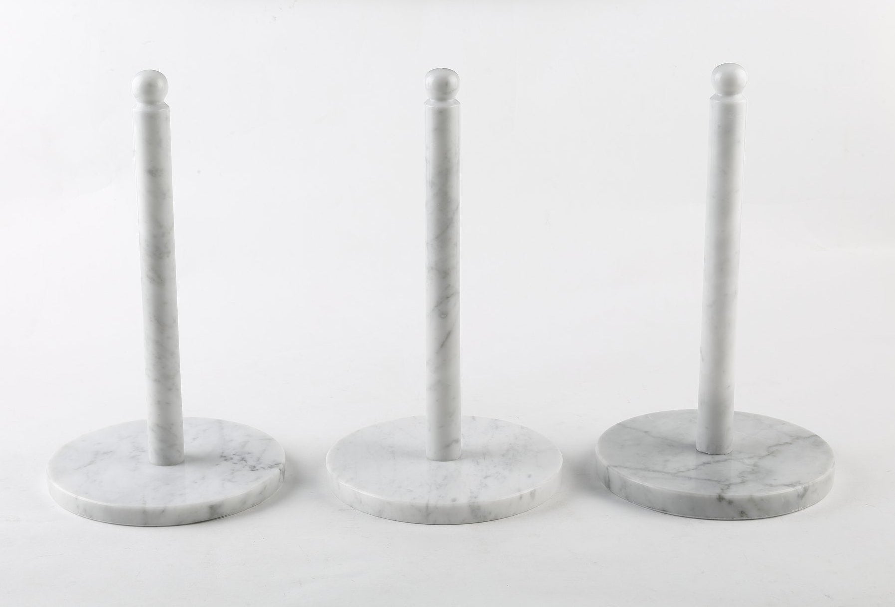 Koville Bianco Carrara natural marble paper towel holder with stone rod