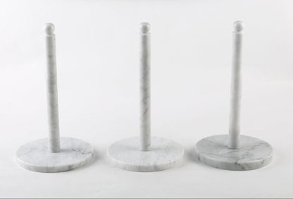 Koville Bianco Carrara natural marble paper towel holder with stone rod