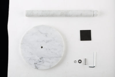 Koville Bianco Carrara natural marble paper towel holder with stone rod