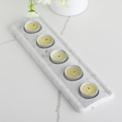 Koville White 5-Light Tealight Candle Holder – Illuminating Elegant Spaces