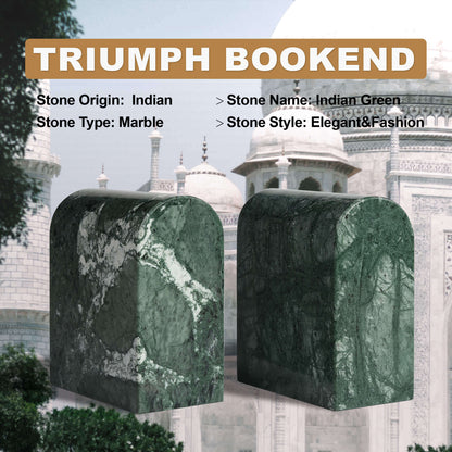 Koville-13lbs-Luxury-Marble-Bookends-Heavy-Duty-Book-Holders-Indian-Green