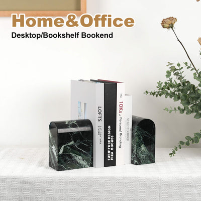 Koville-13lbs-Luxury-Marble-Bookends-Heavy-Duty-Book-Holders-Verde-Remeggiato
