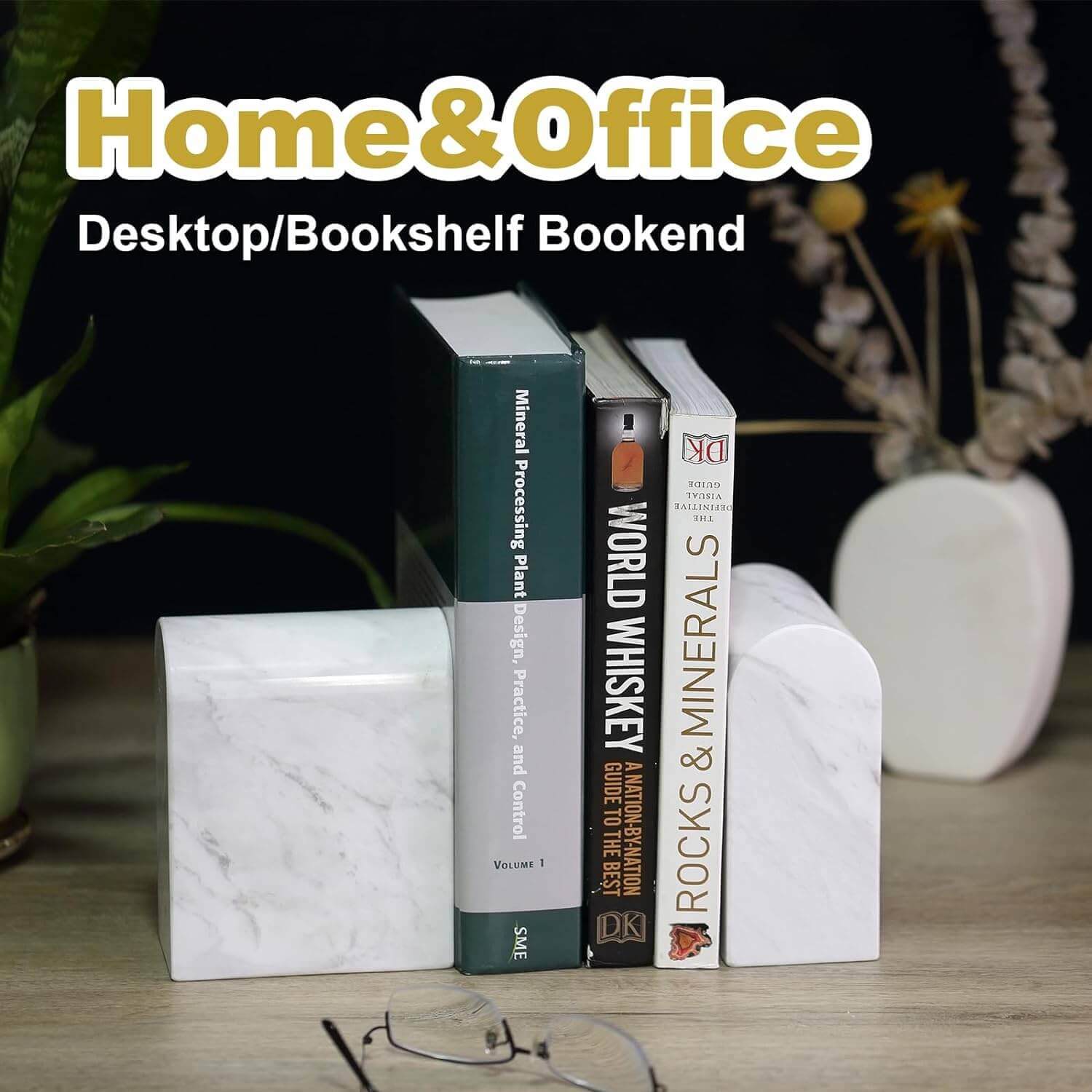 Koville-13lbs-Luxury-Marble-Bookends-Heavy-Duty-Book-Holders-Volakas