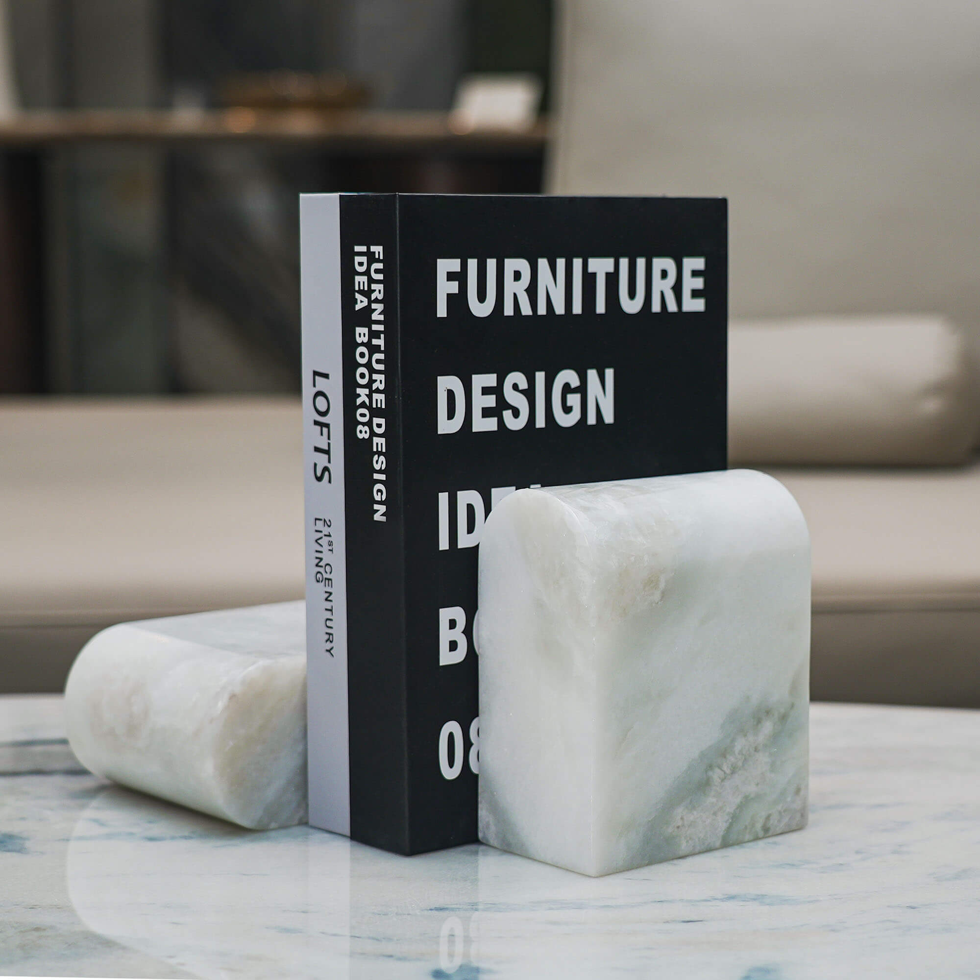 Koville-13lbs-Luxury-Marble-Bookends-Heavy-Duty-Book-Holders