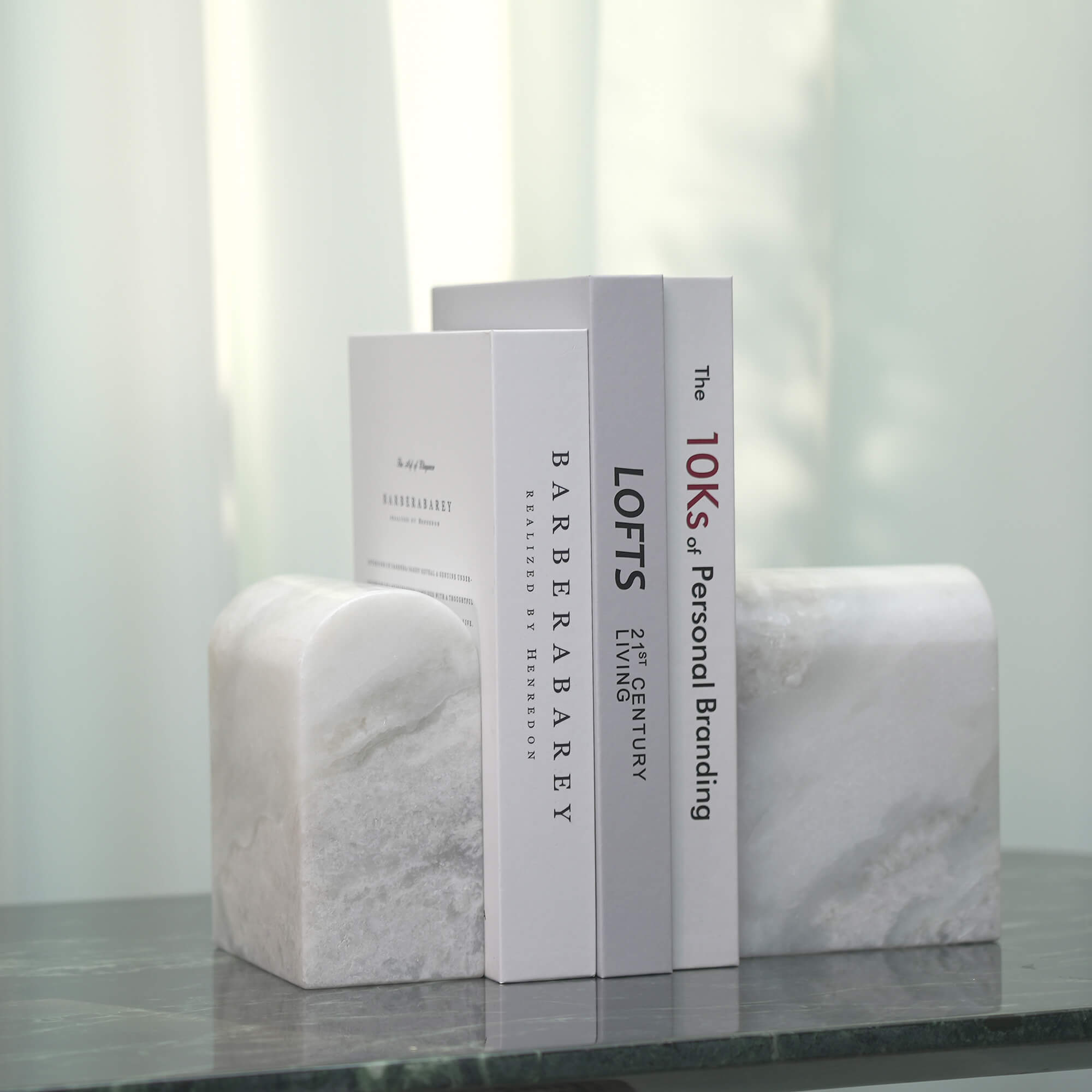 Koville-13lbs-Luxury-Marble-Bookends-Heavy-Duty-Book-Holders