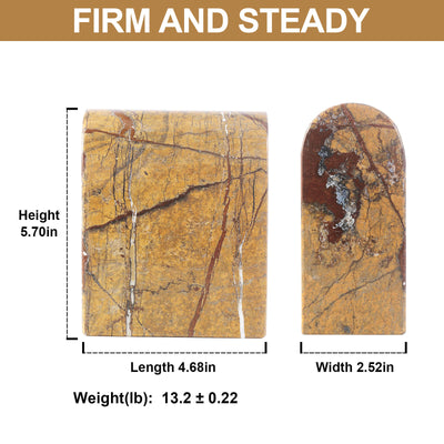 Koville-13lbs-Luxury-Marble-Bookends-Rainforest-Gold-Book-Holders
