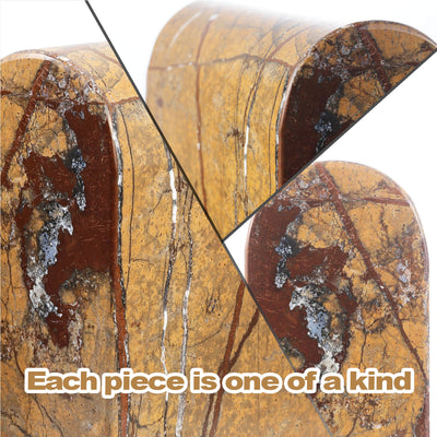 Koville-13lbs-Luxury-Marble-Bookends-Rainforest-Gold-Book-Holders