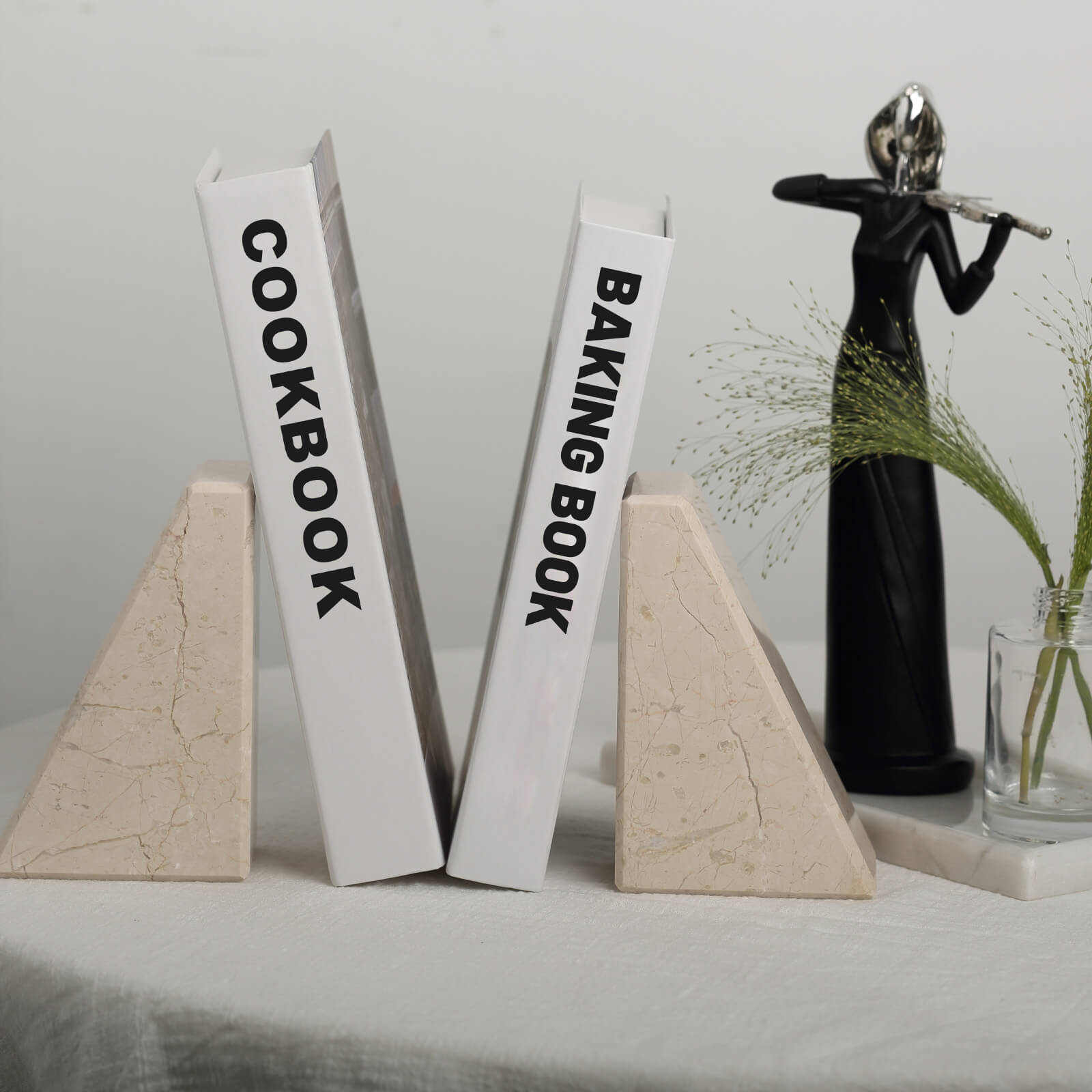 Koville-7lbs-Trapezoid-Marble-Bookends-Crema-Beige-Book-Holders