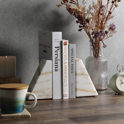 Koville Yellow/Golden Trapezoid Bookends – A Ritual of Gentle Light · Natural Pattern B