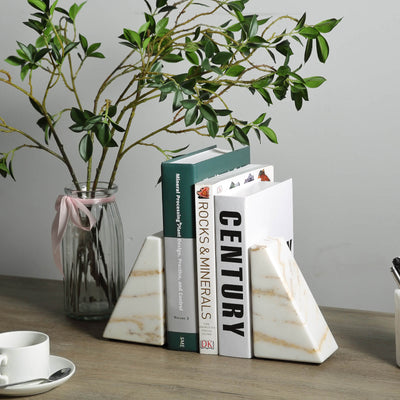 Koville Yellow/Golden Trapezoid Bookends – A Ritual of Gentle Light · Natural Pattern B