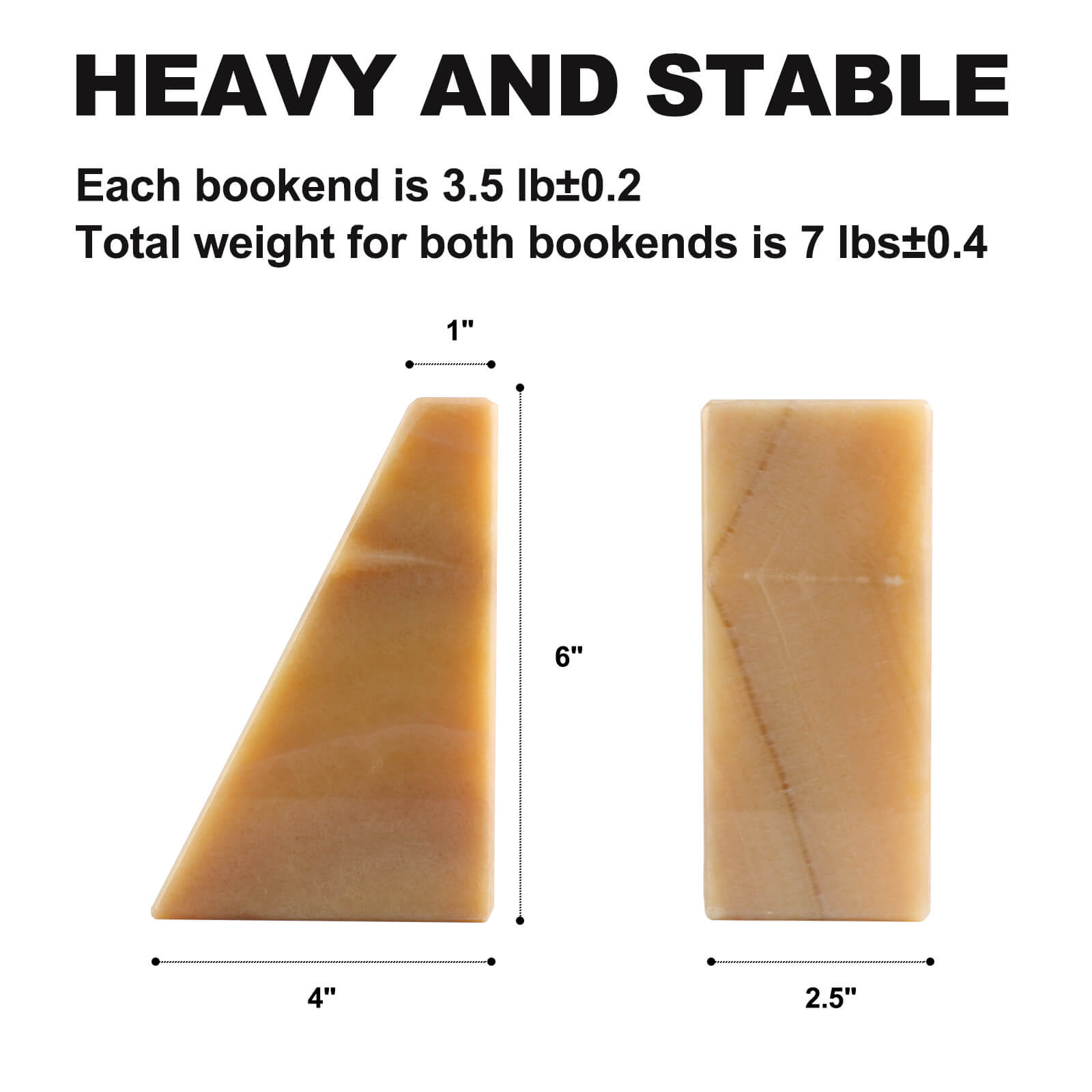 Koville-7lbs-Trapezoid-Marble-Bookends-Mexico-Onyx-Book-Holders