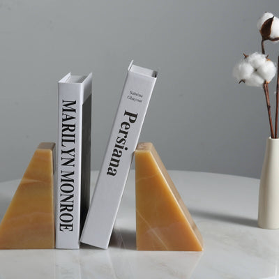 Koville-7lbs-Trapezoid-Marble-Bookends-Mexico-Onyx-Book-Holders