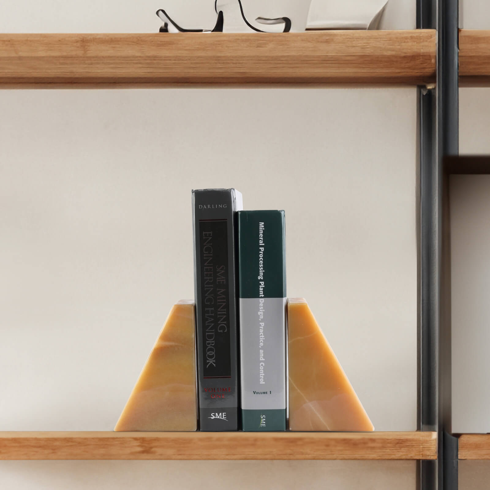 Koville-7lbs-Trapezoid-Marble-Bookends-Mexico-Onyx-Book-Holders