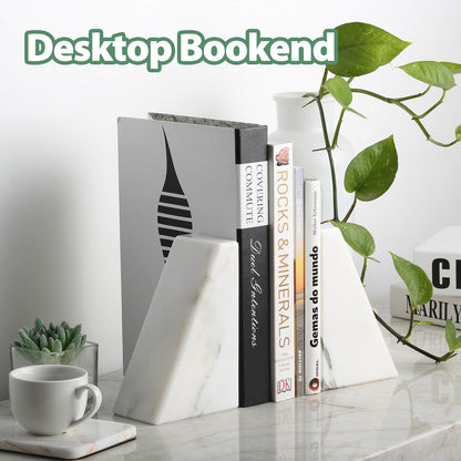 Koville-7lbs-Trapezoid-Marble-Bookends-Oriental-Calacatta-Book-Holders_