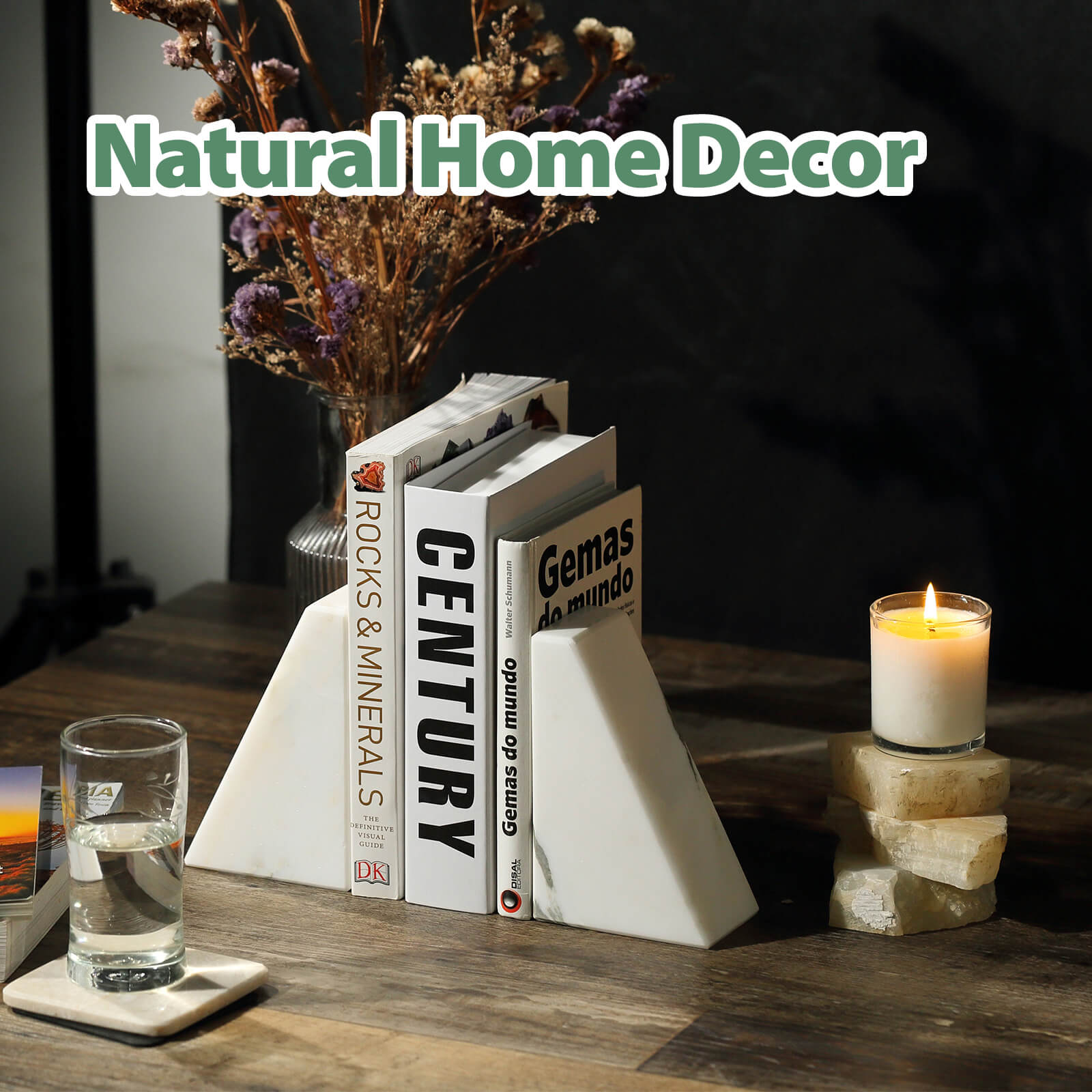 Koville-7lbs-Trapezoid-Marble-Bookends-Oriental-Calacatta-Book-Holders_