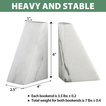 Koville-7lbs-Trapezoid-Marble-Bookends-Oriental-Calacatta-Book-Holders_