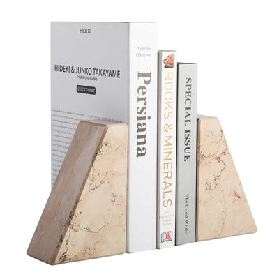 Koville Pink Trapezoid Bookends – Soft Warmth for Elegant Spaces