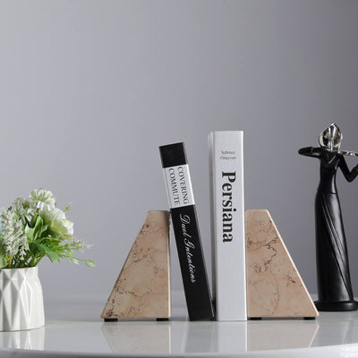 Koville Pink Trapezoid Bookends – Soft Warmth for Elegant Spaces