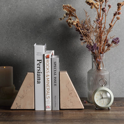 Koville Pink Trapezoid Bookends – Soft Warmth for Elegant Spaces