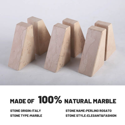Koville Pink Trapezoid Bookends – Soft Warmth for Elegant Spaces