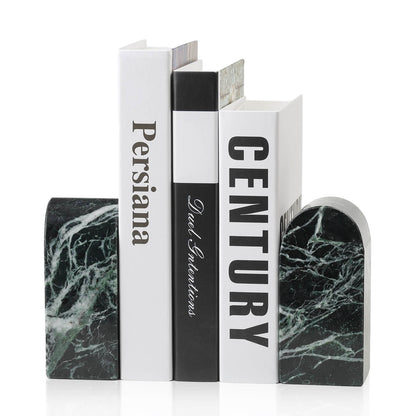 Koville-Luxury-Marble-Bookends-7lbs--Verde-Remeggiato-Book-Holders