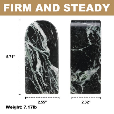 Koville-Luxury-Marble-Bookends-7lbs--Verde-Remeggiato-Book-Holders