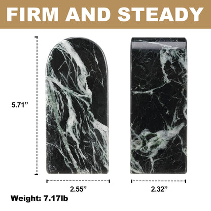 Koville-Luxury-Marble-Bookends-7lbs--Verde-Remeggiato-Book-Holders