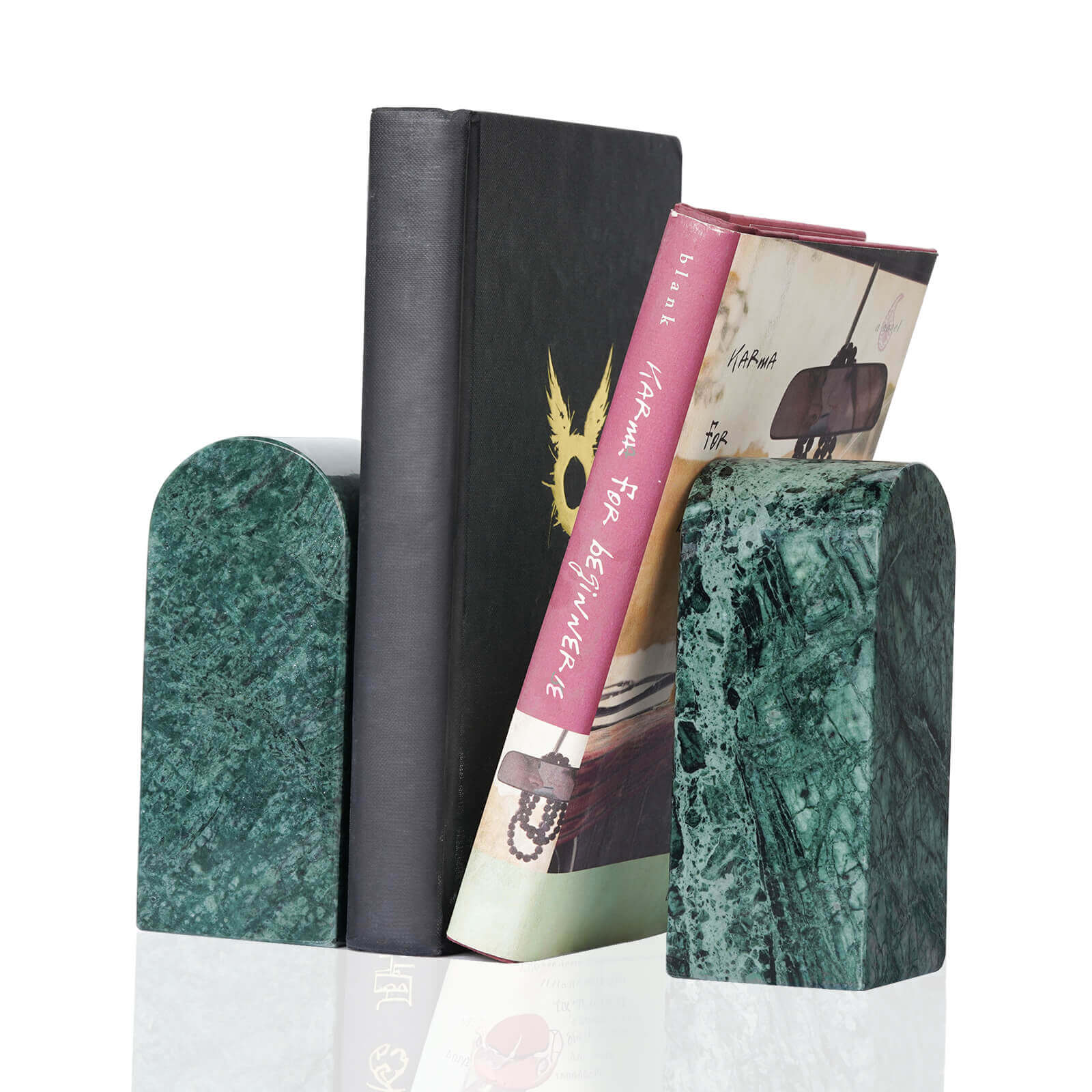 Koville-Luxury-Marble-Bookends-7lbs-Heavy-Duty-Book-Holders-IndianGreen